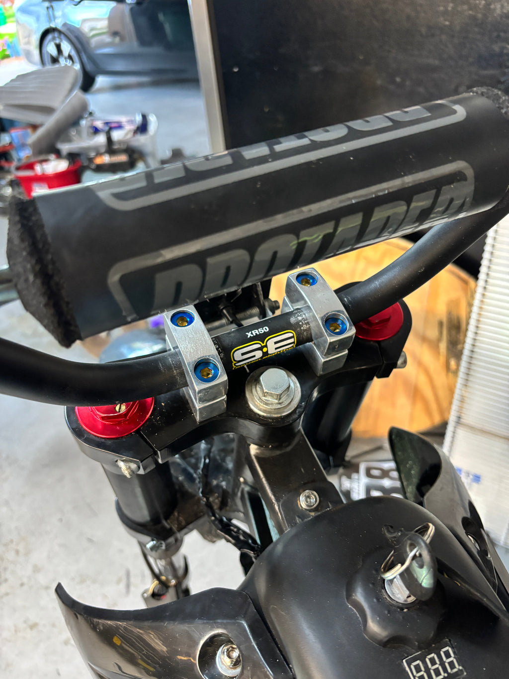 Triple Clamp Bar Mount Titanium Bolts!