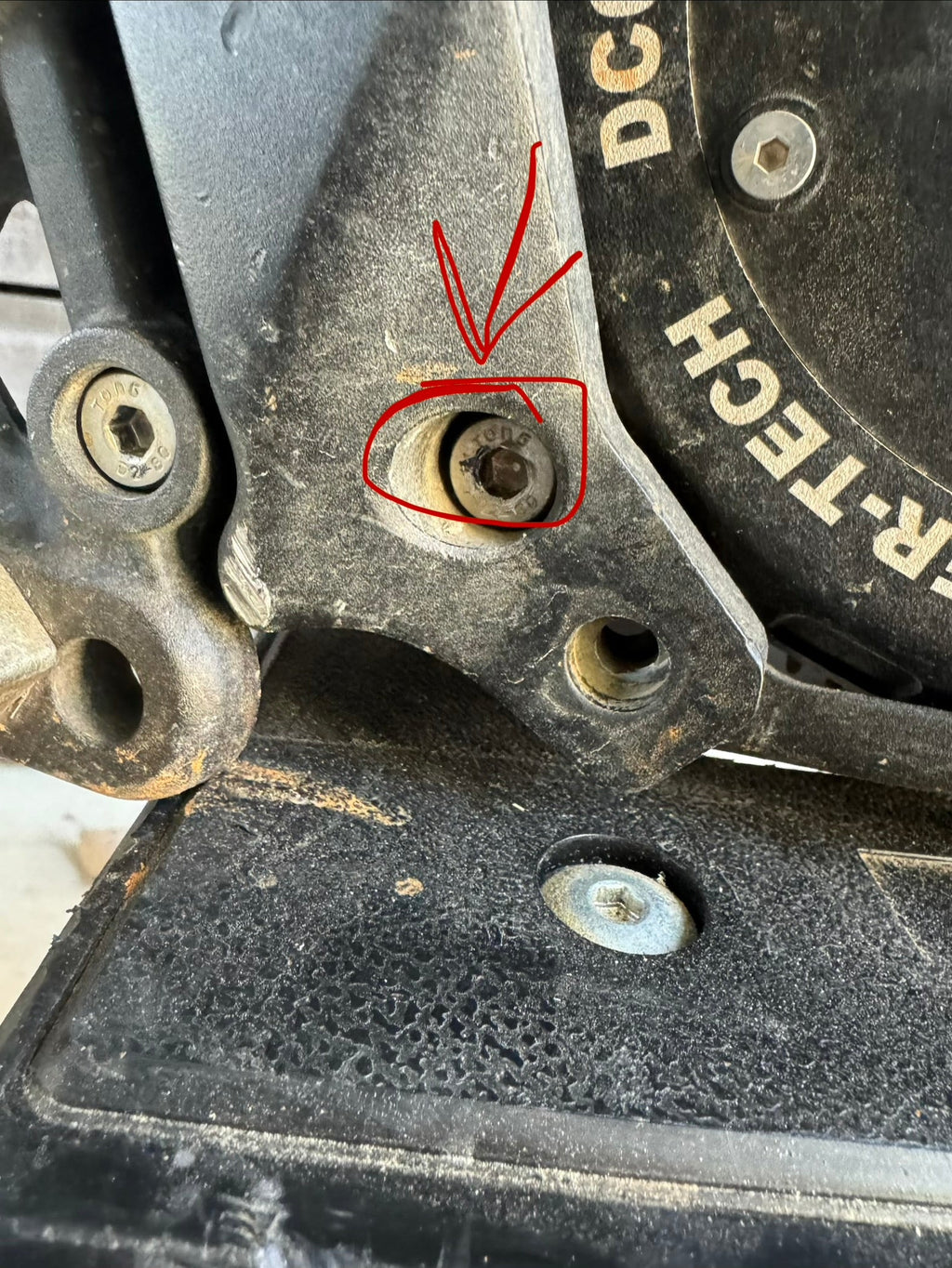 Titanium Talaria motor mount bolts (right side)